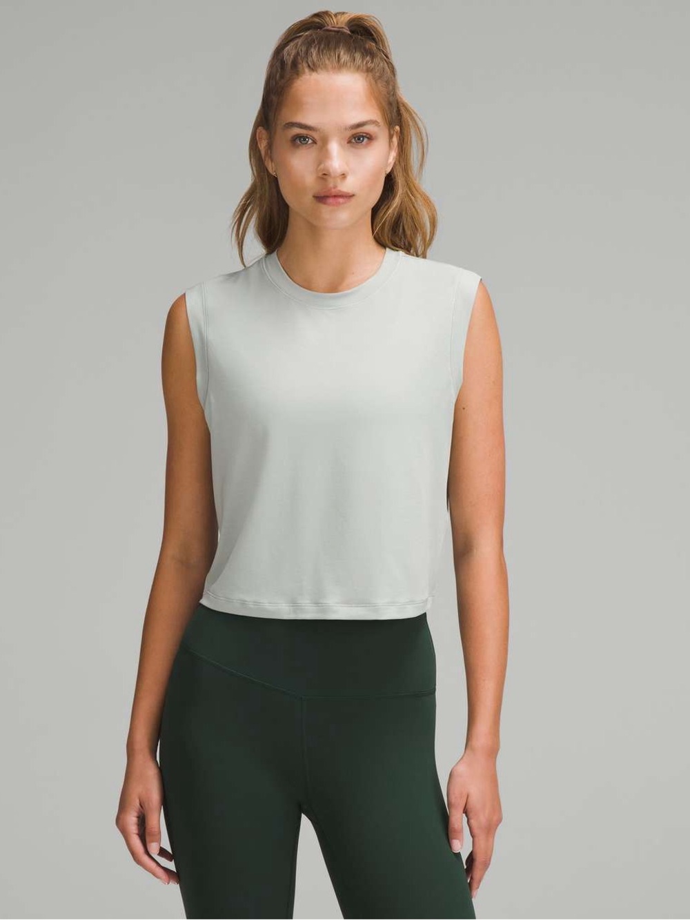 Lululemon Jersey Training Muscle Tank in Jade Grey size 8